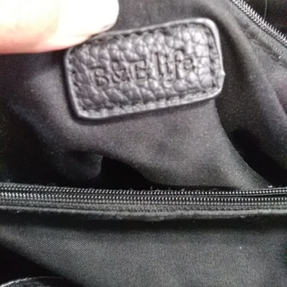 B & E Life Women's Elegant Black Faux Leather Handbag *EUC* - Picture 10 of 10